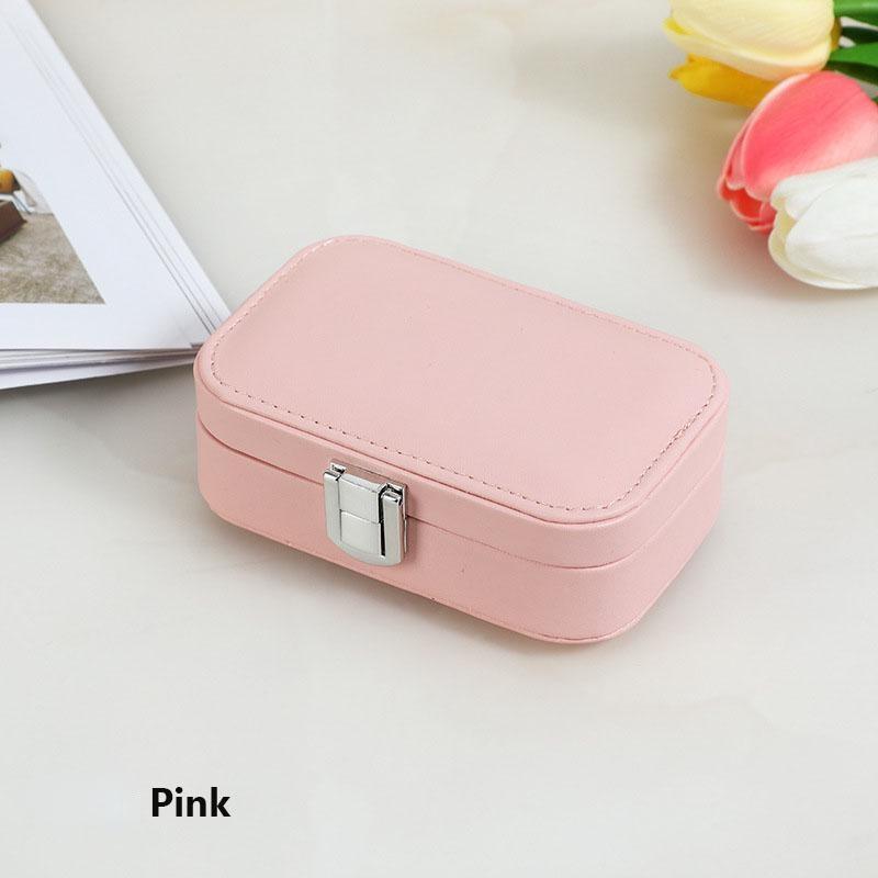 Мини-органайзер для ювелирных изделий из искусственной кожи, портативная портативная машинка для путешествий, футляр для хранения ожерелья, сережек и колец