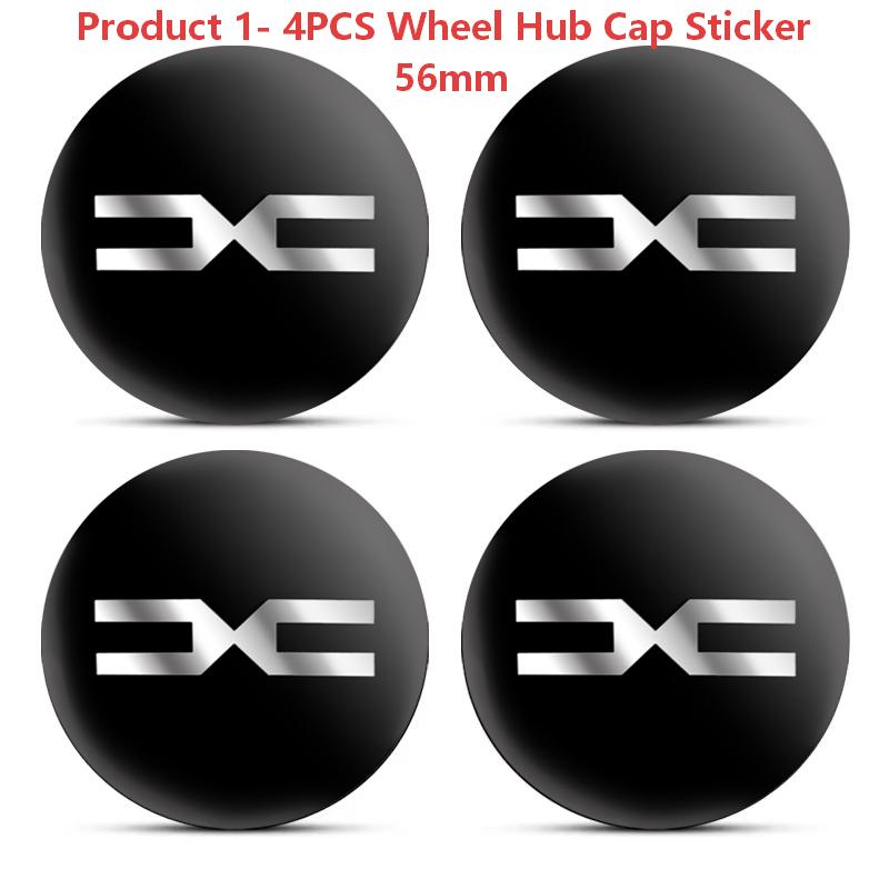 4PCS Anti-Friction Car Hub Cap Kit 56mm-Wear Resistant Car Sticker Fit Dacia Sandero Duster Jogger Spring Logan Bigster Lodgy