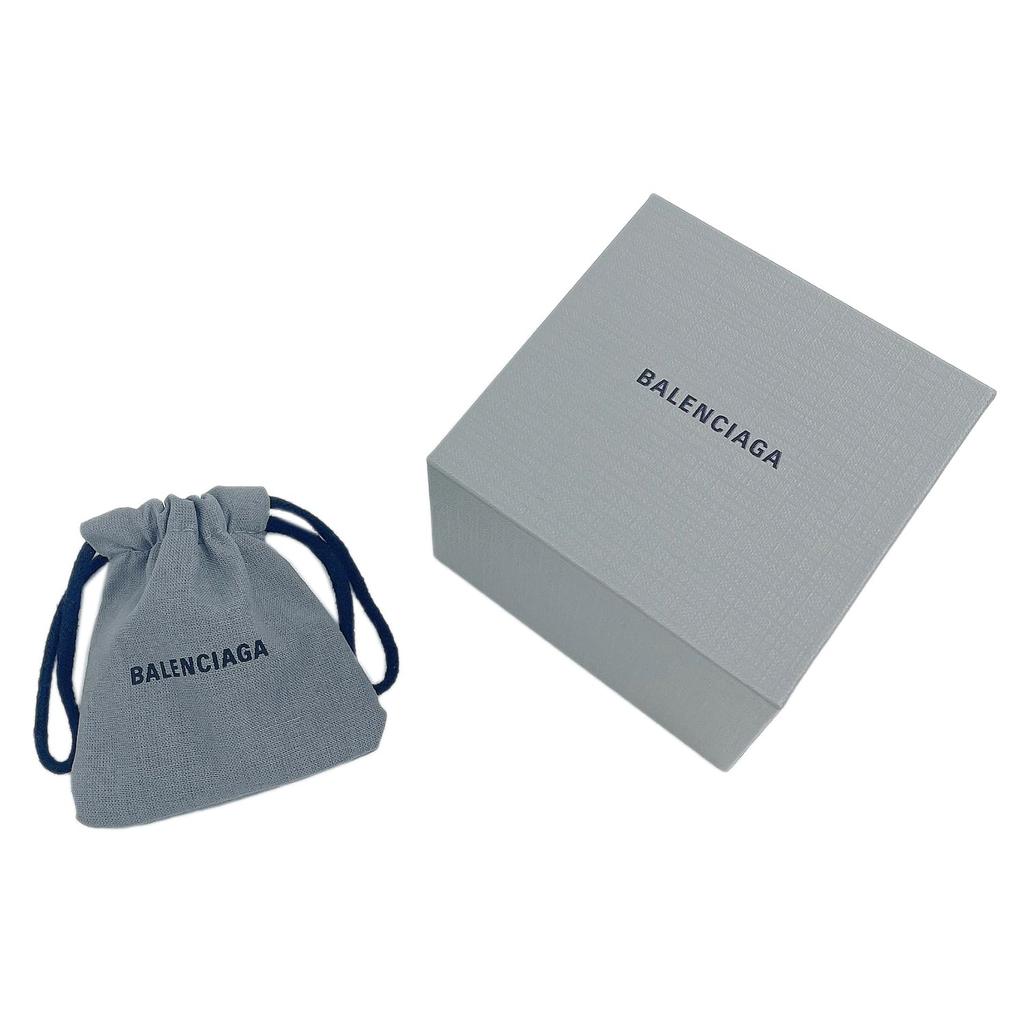 Серьги-гвоздики Balenciaga Interlock BB Logo Rhinestone 624203 TZ05S 7155 Silver/Clear [Товар]