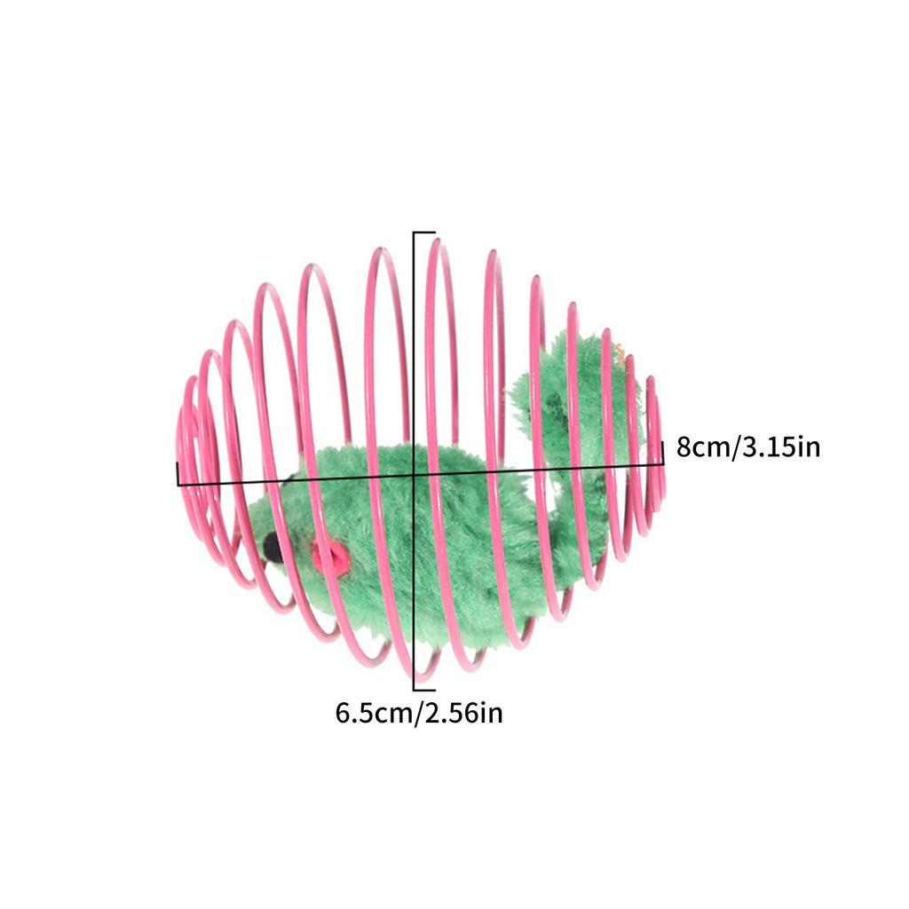 Cat Toy Balls Kitten Mice Balls Cage Cat Mouse Toy Interactive Toy for Indoor Cat Caged Plush Mice Iron Wire Balls