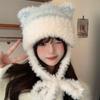Hat Women's New Autumn and Winter Cute Plush Cat Ears Hat Warm Ear Protection Big Head Circumference Tide