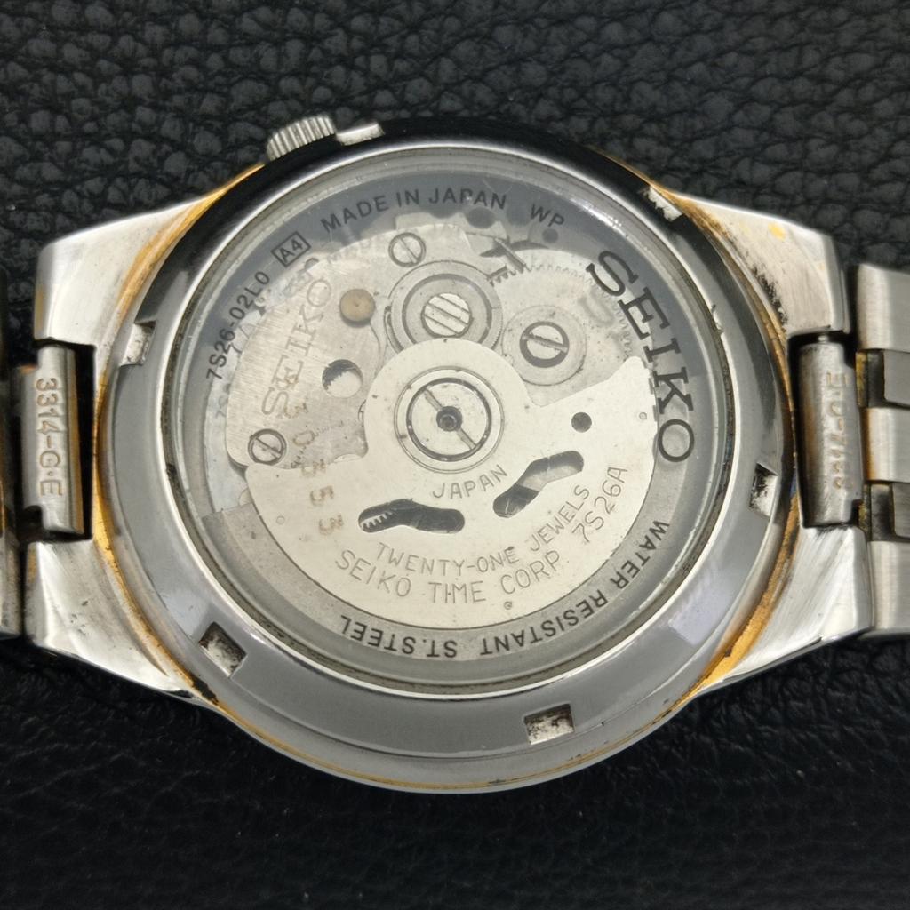 ПОДЛИННЫЕ ВИНТАЖНЫЕ МУЖСКИЕ ЧАСЫ SEIKO 5 AUTOMATIC JAPAN 7S26A С СЕРЕБРИСТЫМ ЦИФЕРБЛАТОМ a702462-5