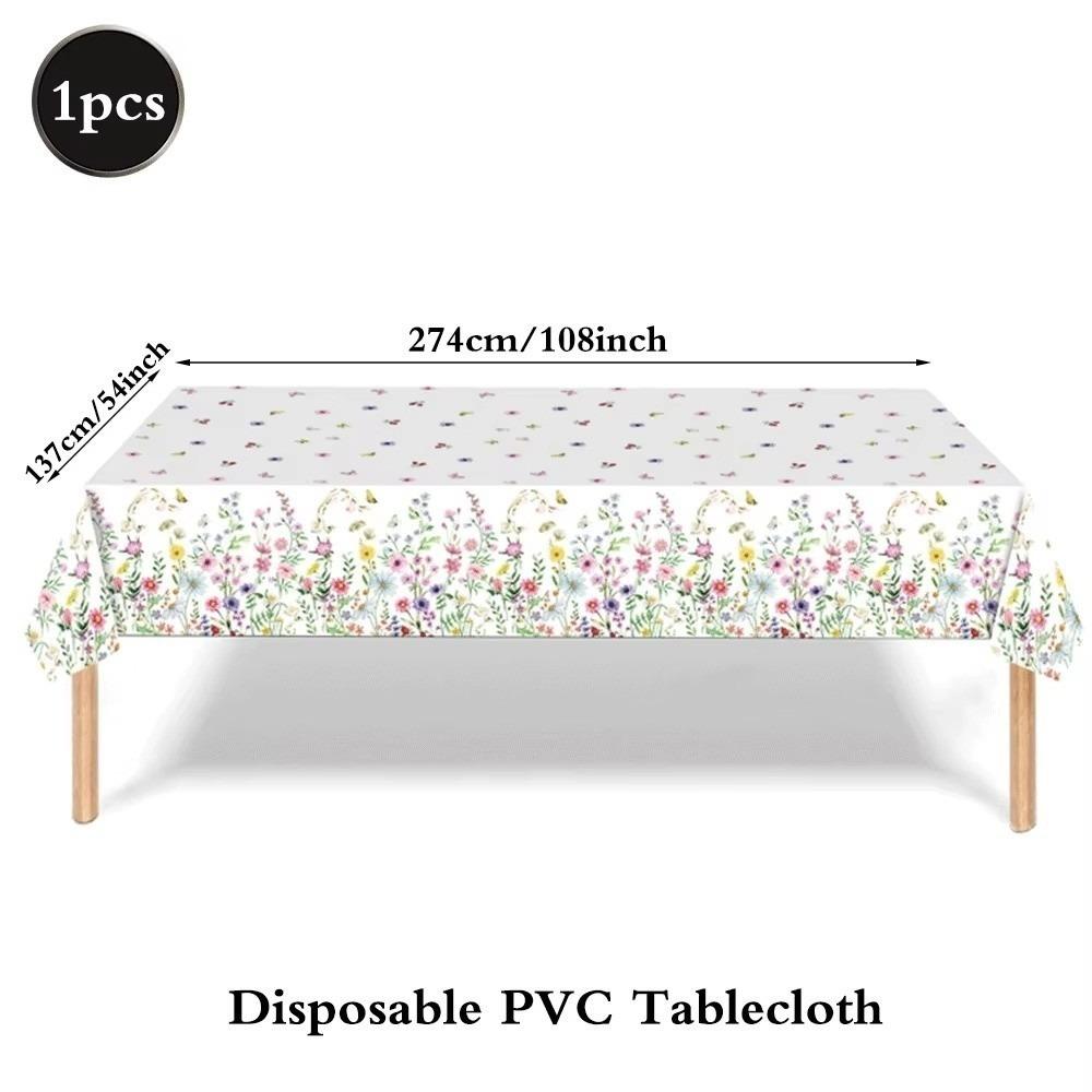 Wildflower Style Birthday Party Set Tablecloth Garden Party Decor Baby Shower Decor  Outdoor Party
