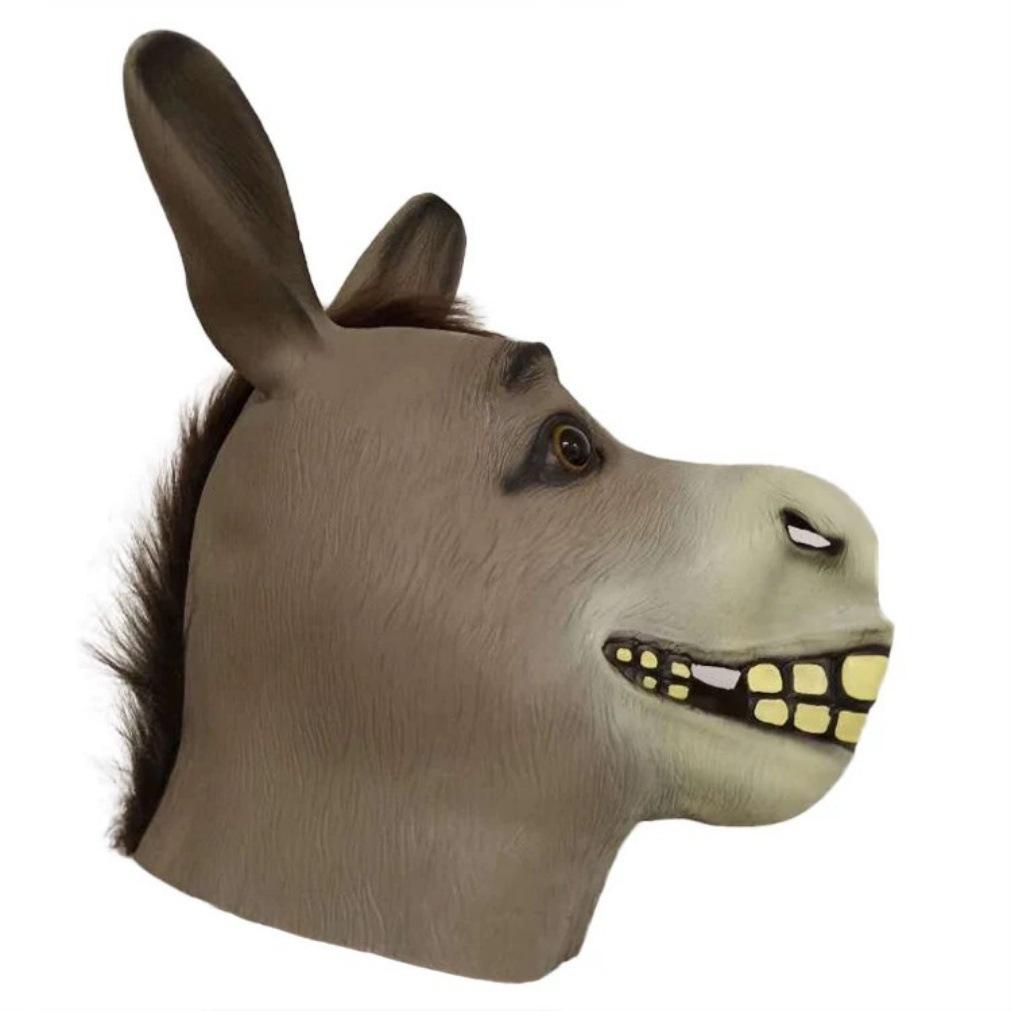 Halloween animal masks plush rooster wolf pig dog sheep donkey dinosaur sloth headgear funny mask performance props