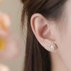Elegant Pearl Stud Earrings Women Pure Geometric Design Lightweight Luxury Daily Wear
