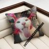 For Funny Cute Cat Meme Throw Pillow Case Sham 45X45Cm 40X40Cm Square Car Pillowcase Pad Cushion Cover