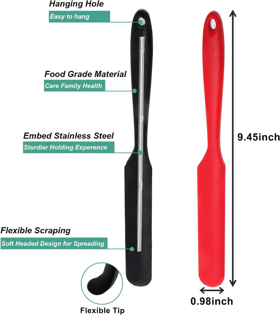 Jar Spatula Silicone Jar Scraper with Long Handle Jam Spreader for Peanut Butter Kitchen Spatula for Baking Cake Icing