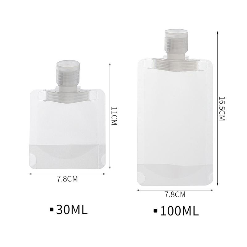 30/100 мл Дорожный дозатор для лосьона Многоразовые пакеты для шампуня Жидкий герметичный многоразовый контейнер для хранения косметической упаковки