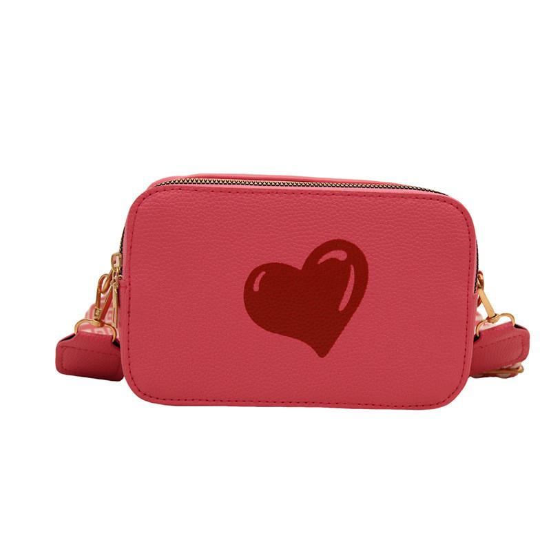 Chic Heart Print Small Square Bag For Women In Stylish Urban Minimalist Design