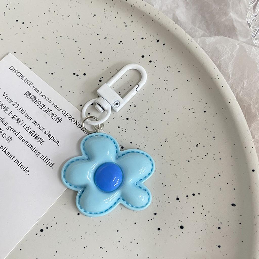Cute Color Flower Pendant Keychains Bag Earphone Case Pendant Diy Accessories Car Key Ring Candy Color Key Chains Decor Jewelry