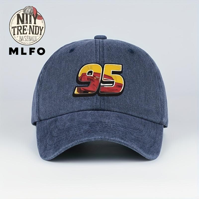Trendy Vintage Printed Washed Baseball Cap Simple Fashion Soft Baseball Cap Casual Sun Hat for Outdoor Activities Size Adj