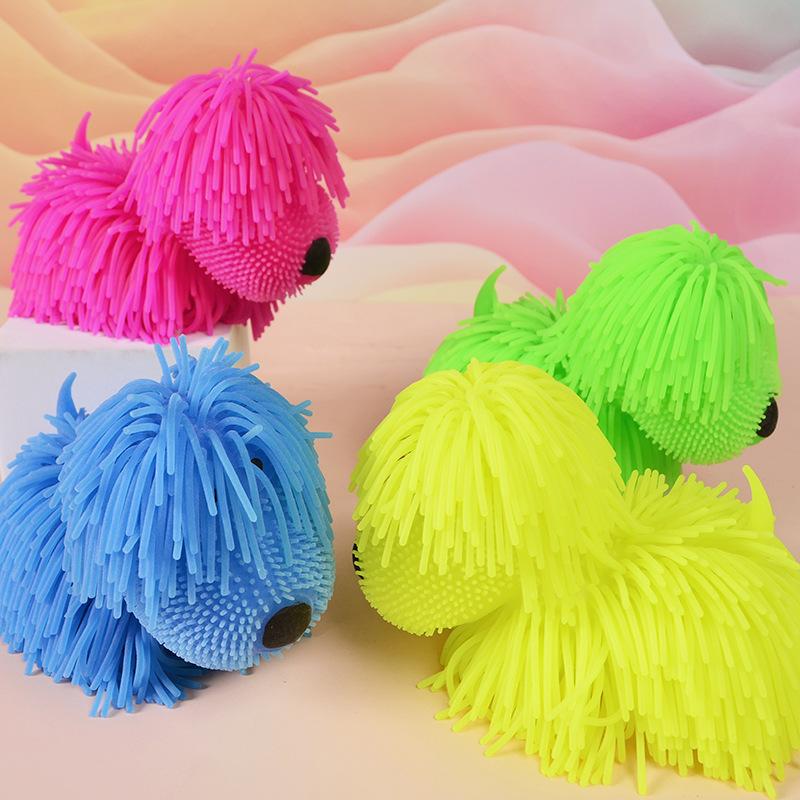 Shaggy Dog Squishy Toy Soft Glue Kawaii Squeezable Stress Reliever Pets Colorful Small Toys Easy and Convenient Cute Gifts