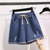 Women Summer Plus Size Denim Jeans Trendy Slim Casual Lady High Waist Shorts Pant