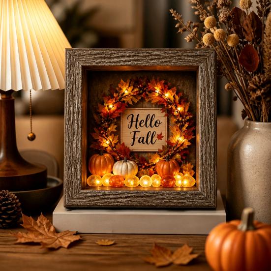 Уникальные подарки на Хэллоуин, Светящиеся рамки-украшения, Светящийся короб-тень, Теплая атмосфера с маленькими фигурками, светодиодная подсветка для декора дома, гостиной, спальни