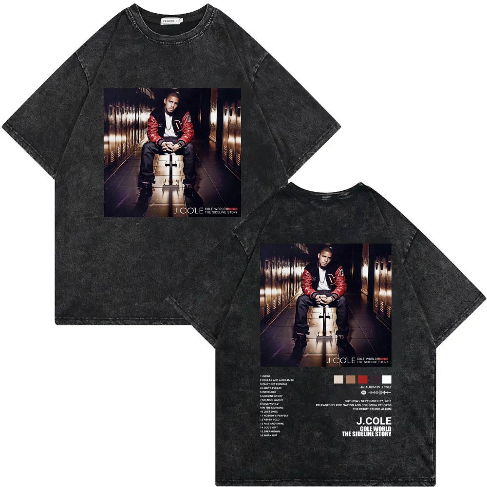 Vintage Washed J Cole Born Sinner Album Merch Tshirt High Quality Fashion Oversized T Shirts Men Women Casual Cotton Tshirts