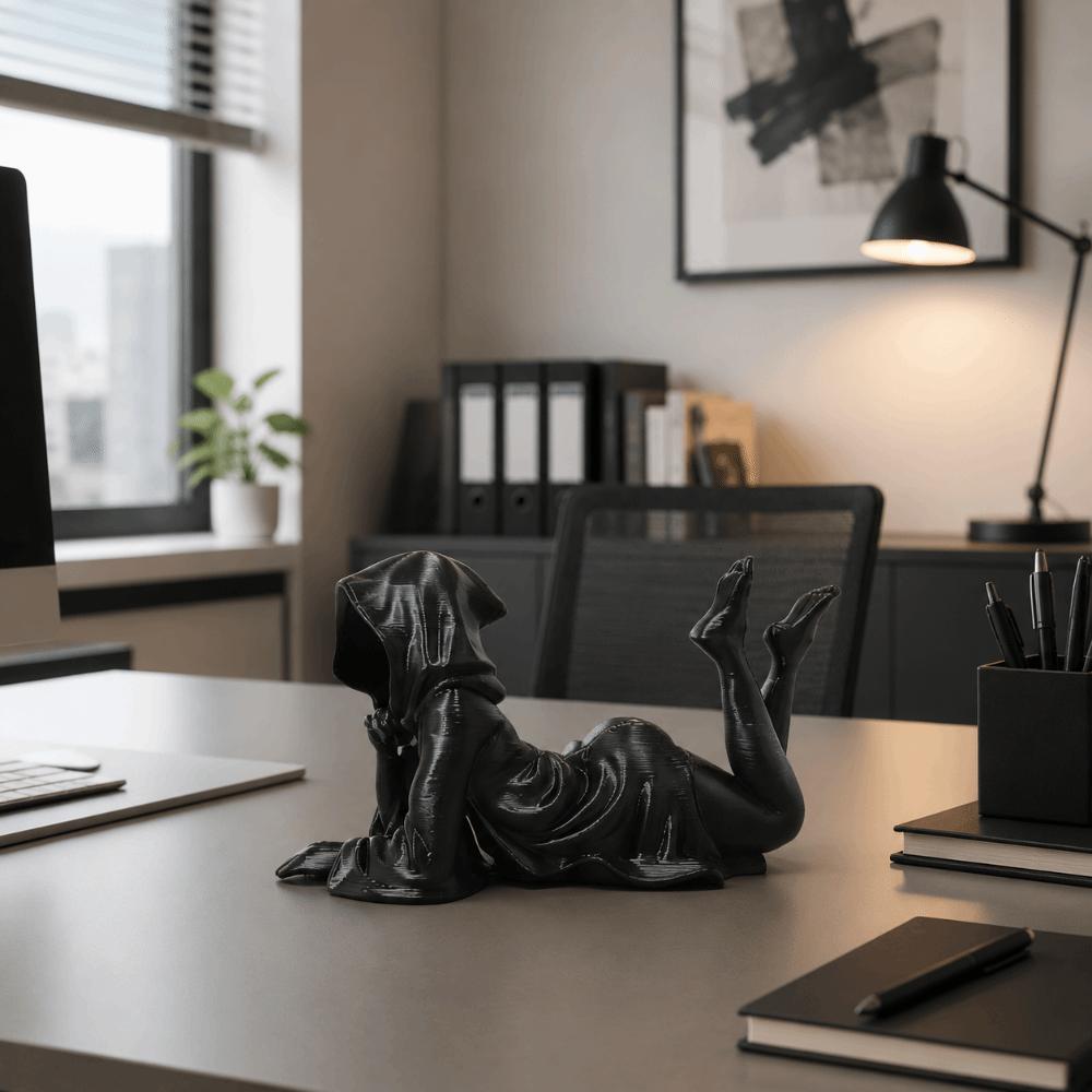 3D Printed Death Statue Home Decor Gothic Girl Statue Elegant Desktop Ornament Office Decor