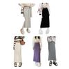 Women Maxi Skirt Elastic High Waist Hip Wrapped Long Skirt Solid Color Casual Knitting Skirt Daily Wear