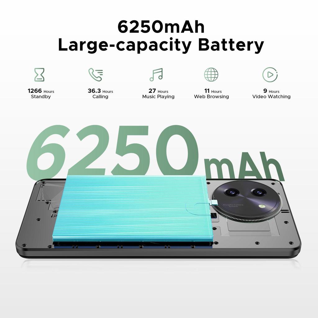 Doogee 5G Мобильные телефоны NOTE 59 PRO, Телефон на Android 16 с Gemini AI, Восьмиядерный 2,3 ГГц, 120 Гц 6,75" HD+, 6250 мАч, 32 ГБ+256 ГБ/2 ТБ