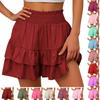 Women's Summer High Waist Ruffle Skirt Cute Flowy Skirt Casual Comfort Wrap Beach Pleated Skirt