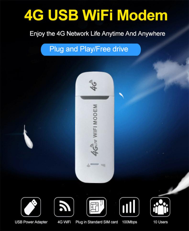 Портативный USB WiFi модем 4G High-Speed 150 Мбит/с для дома и автомобиля