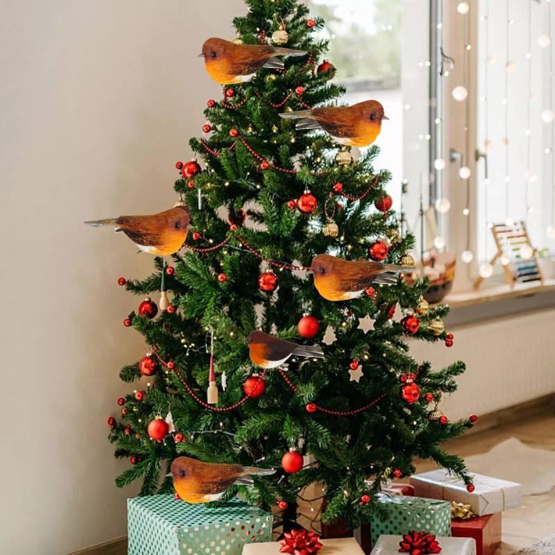 Очаровательное декоративное украшение в виде малиновки красного и оранжевого цвета для сада и праздничного декора