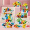3D Animal & Transportation Wooden Toddler Puzzle Blocks for Early Education & Cognitive Development