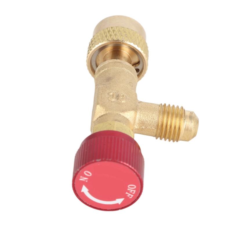 1/4''‑5/16'' Brass Control Valve for Refrigerant Charging Hose R410A Brass Control Valve Valve Control Valve