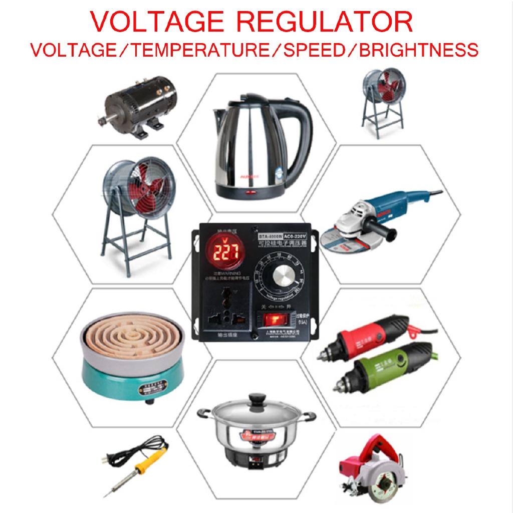 4000W Variable Voltage Regulator Motor Speed Fan Control Controller AC 220V