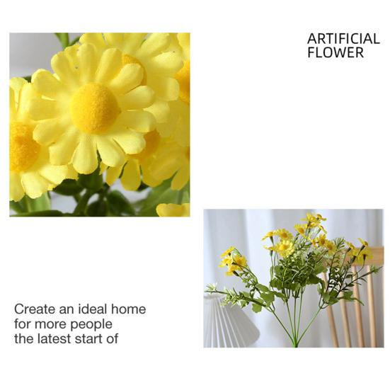 Искусственный букет весенних полевых цветов Реалистичные поддельные шелковые цветы со стеблем Для дома Вечеринки Искусственные