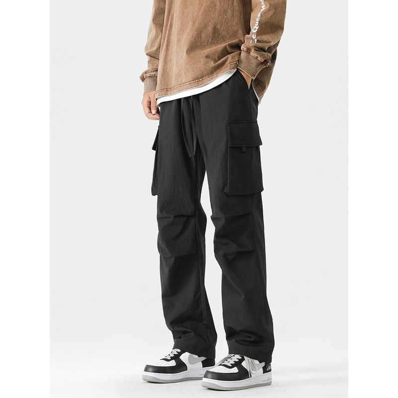 Wassup Straight-Leg Cargo Pants Loose Wide-Leg Men's 2024 New Trendy Brand Design Casual Couple Pants