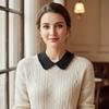 Elegant Fake Collar Pearl Border Shirt Collar Accessory Fashionable Dress Blouse Decor  For Women