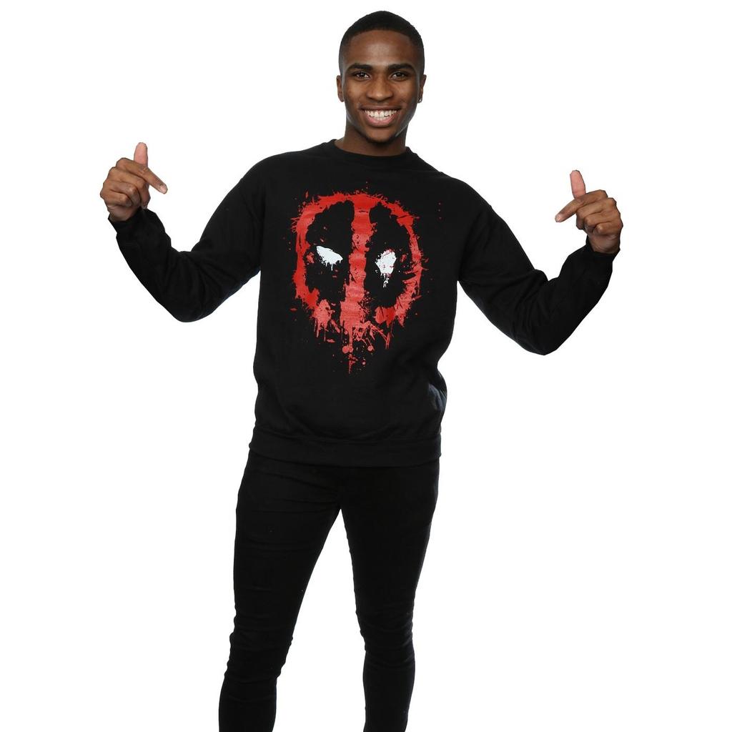 Marvel Mens Deadpool Splat Face Sweatshirt