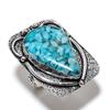 Copper Blue Turquoise Gemstone Handmade 925 Sterling Silver Ring Size 9.5 e1m27