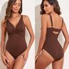 Deep V-Neck Push-Up Backless One-Piece Swimsuit - High-Waisted Bikini