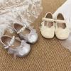 Girls Leather Shoes Baby Lace Pearl Princess Shoes 2025 Spring and Autumn New Little Girl Versatile Princess Style Small Leather Shoes