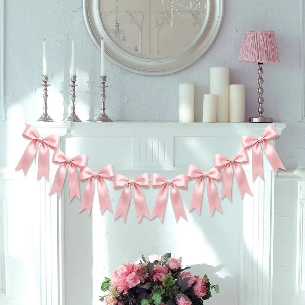 Bowknot Bowknot Garland Satin Ribbon Garland New Bow Garland Banner Wedding Decor