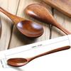 AOOSY Spoon Natural Wood Carved from Blocks of No Natural Lacquer Perfect for Lunch Dining Chinese Fried and Shaved Ice Spoons 5-Piece Set, 22cm,