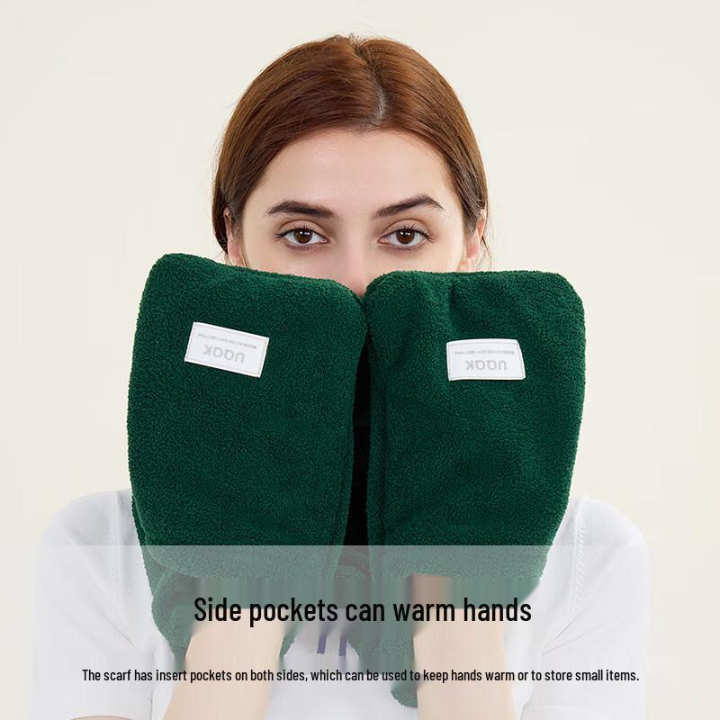 Женский флисовый шарф со встроенными перчатками