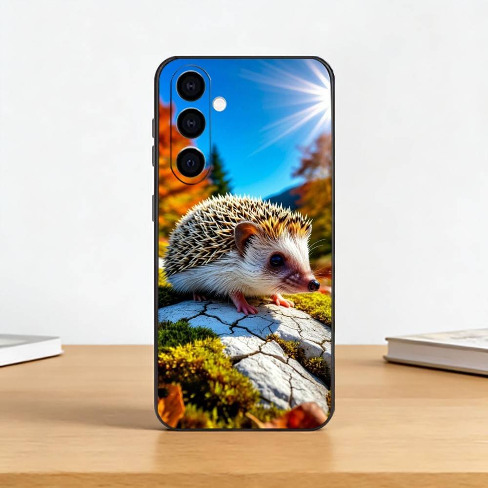 B-Bright Чехол для телефона 'Ёжик в тумане' для Samsung Galaxy A73,A72,A71,A70,A53,A52,A51, Мягкий силиконовый черный чехол