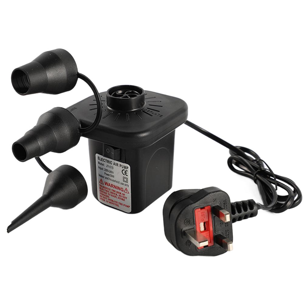 Electric Air Pump with 3 Nozzles Portable Air Mattress Pump Inflator/Deflator Pumps for Inflatables Swimming Ring