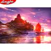 DINGPU 5D Diamond Embroidery Full Round Painting Landscape Home Decoration Mosaic Diamond Art