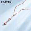 Umcho Создано нано цитриновое рубиновое ожерелье с подвеской, твердое ожерелье из стерлингового серебра 925 пробы для женщин, офисные украшения, высокое качество