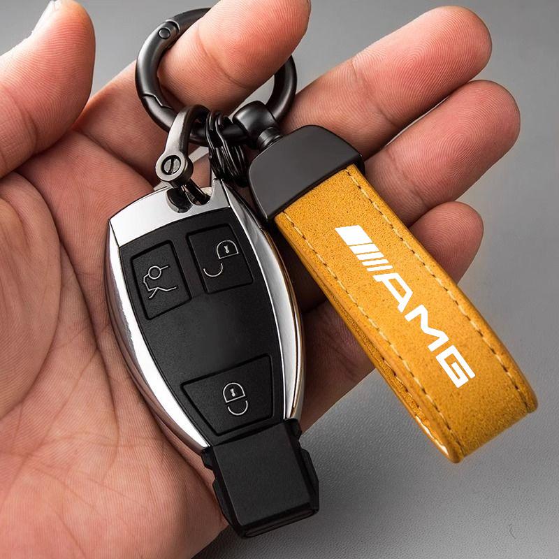 Suede Man Keyring Women Luxury Car Keychain For Mercedes Benz A B C E S ML GLK GLE GLS GLC SLK Class AMG Key Chain Accessories PY7