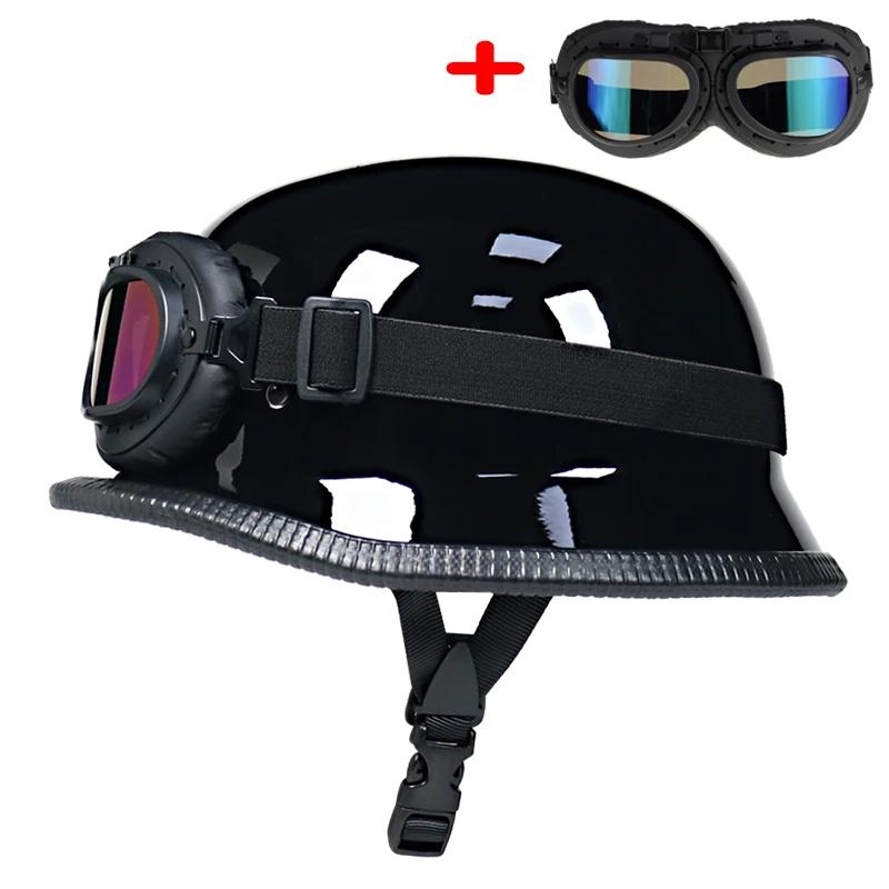 Новый мотоциклетный ретро-шлем, полушлем унисекс для мотоцикла с открытым лицом, ретро-шлем, байкерский пилот, сертификационный шлем DOT