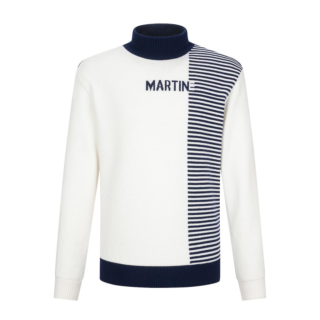 Свитер MARTINE GOLF с воротником-стойкой, наполовину застегивающийся_O/Белый (Мужчины)