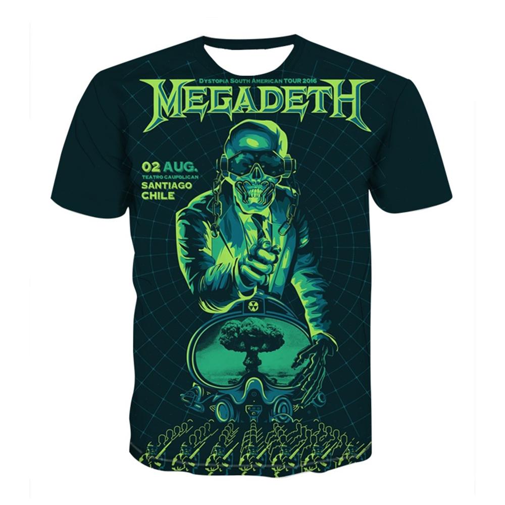 Summer Men Women Fashion Megadeth 3D Printed T-Shirt O Neck Short Sleeve T-shirts funny Casual Kids tops tees 100-6xl