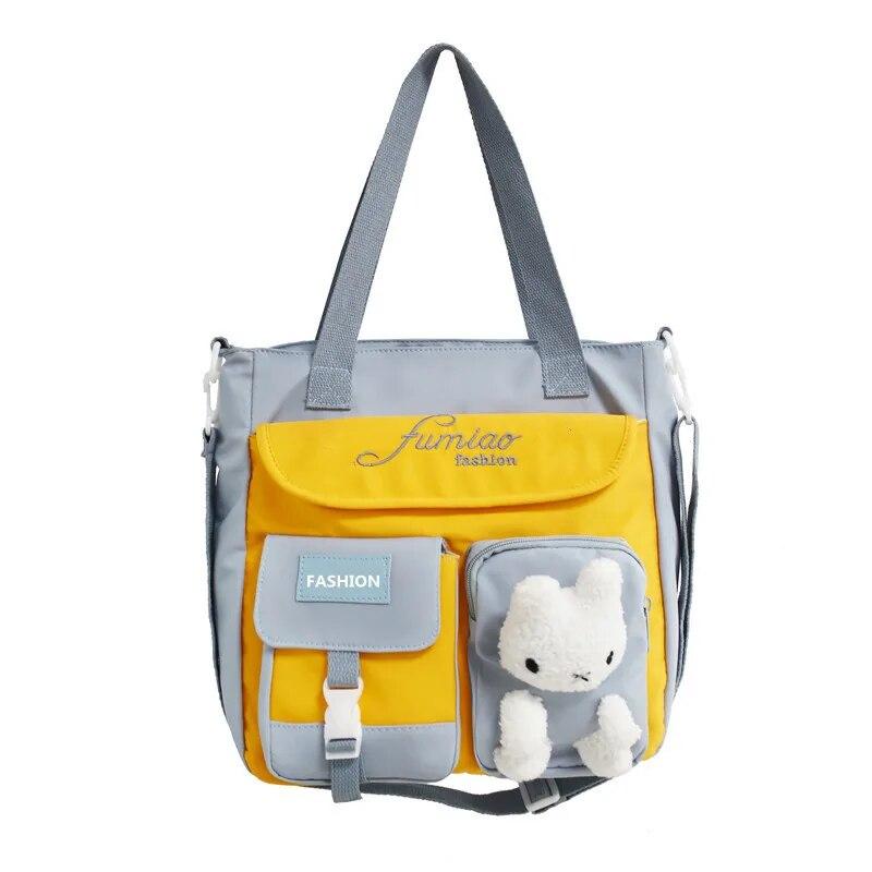 Женские школьные сумки-мессенджеры для женщин, сумки для девочек-подростков, парусиновая сумка с героями мультфильмов, водонепроницаемая нейлоновая сумка-тоут, сумки-ранцы