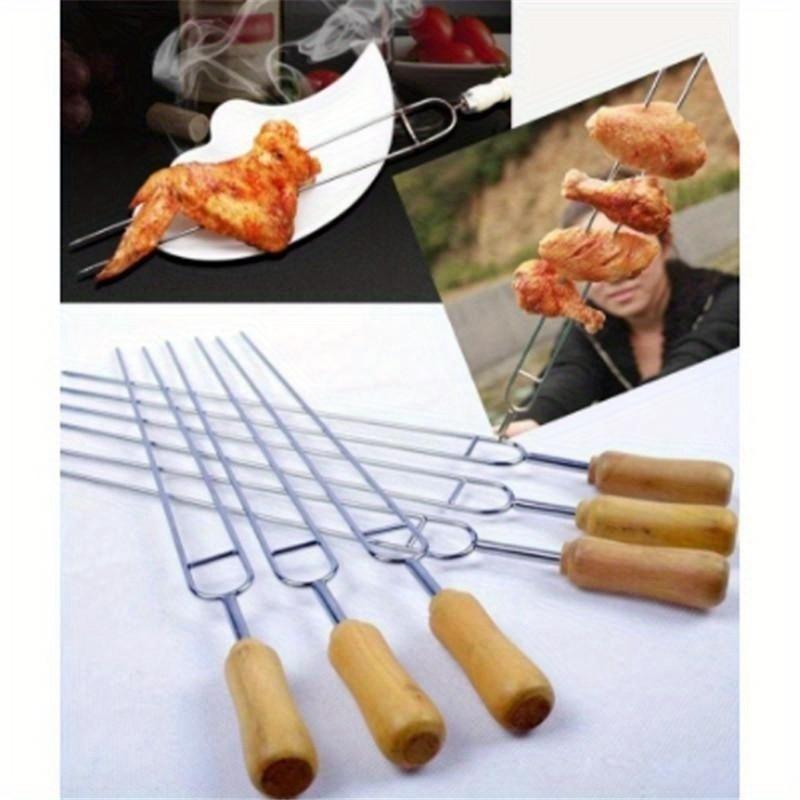 6 шт./набор инструментов для барбекю из нержавеющей стали, вилка для гриля мяса в форме буквы U, держатель для кукурузы для приготовления пищи на открытом воздухе, вилка для барбекю, инструмент