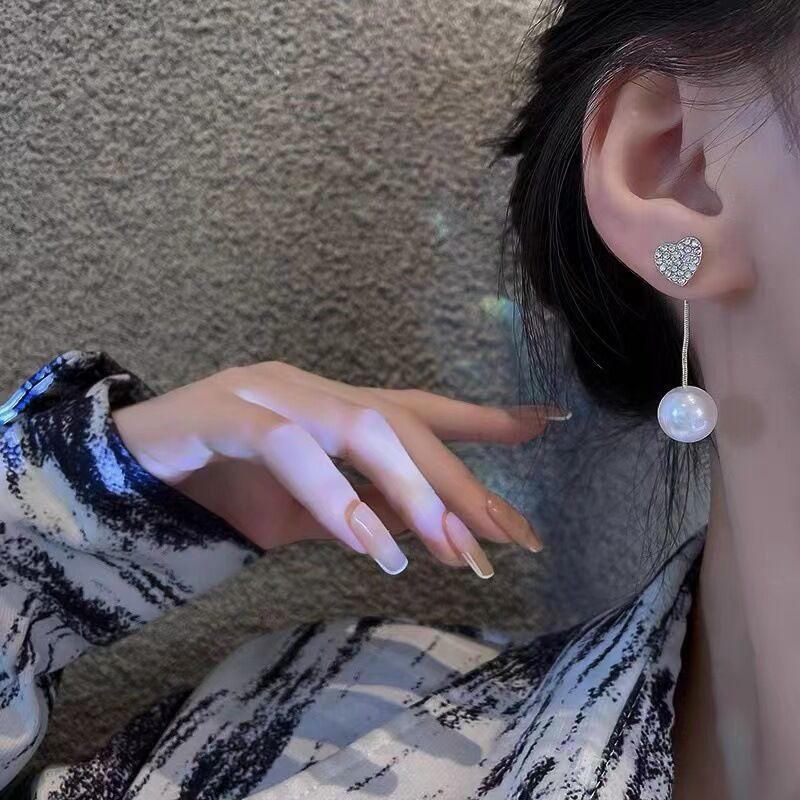 Новые классические элегантные серьги с имитацией жемчуга для женщин с кристаллами и длинной кисточкой, изысканные серьги-подвески для свадьбы