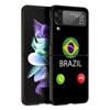 Чехол для телефона с футбольным флагом Бразилии для Samsung Galaxy Z Flip 3 4 5, черный складной жесткий защитный чехол для мобильного телефона